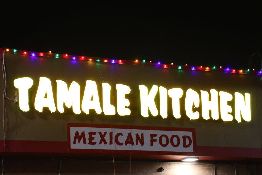 The sign at the Tamale Kitchen location in Westminster. The Northglenn location stays open around the clock on the weekends.
